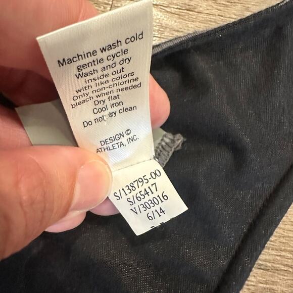 Athleta Bellisima Reversible Dress‎ Sz Small Jersey Knit Striped Black Racerback - Picture 5 of 10